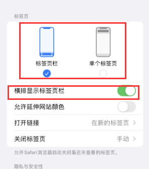 金阳iPhone授权维修分享Safari浏览器如何切换标签栏位置 